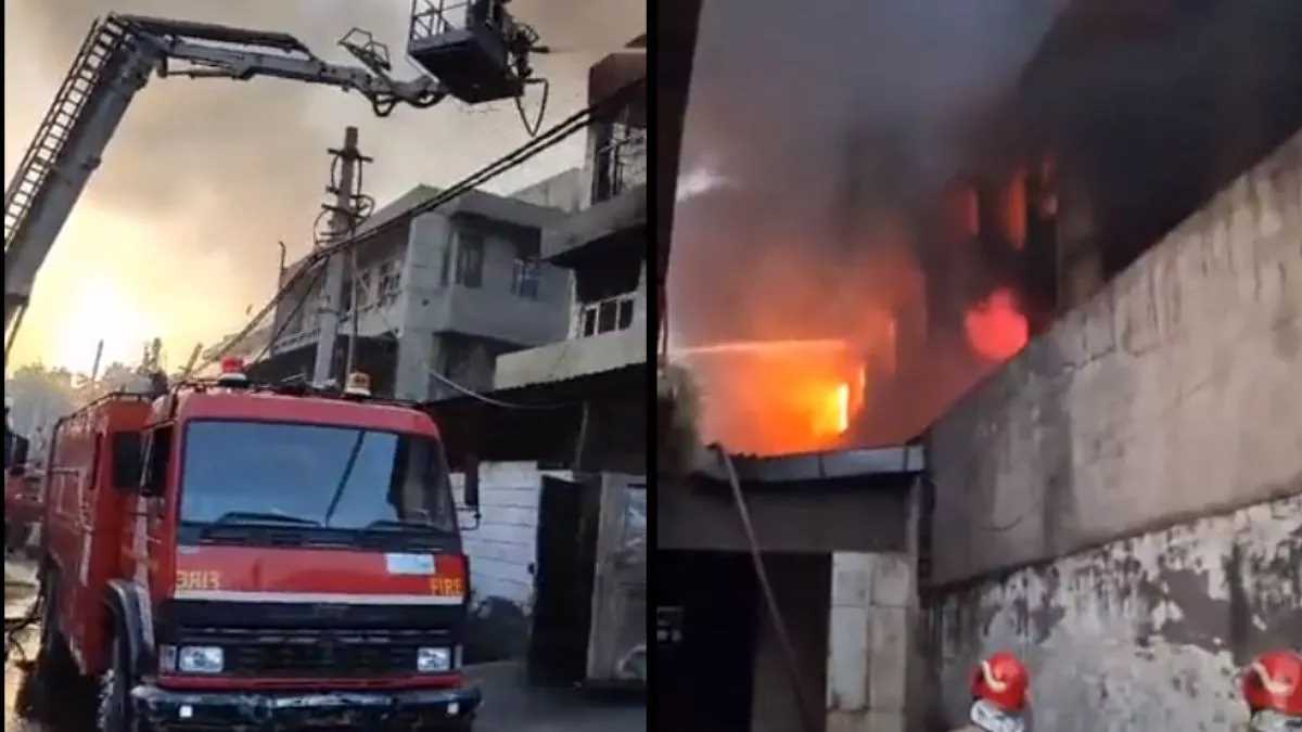 दिल्ली के पीरागढ़ी इलाके में एक फैक्ट्री में लगी आग, मौके पर मौजूद हैं 33 फायर टेंडर